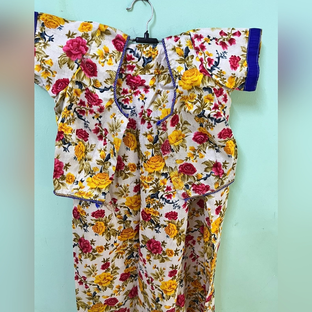 Bollywood half blue &half net saree with printed petticoat & blouse 💕 - Picture 5 of 11